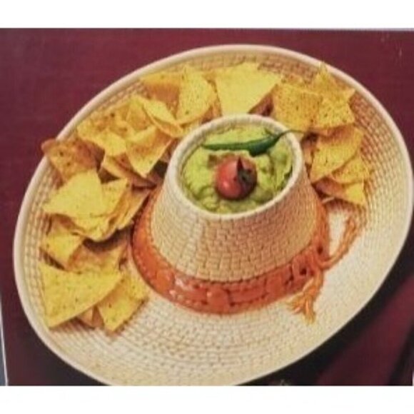 Vintage Whittier Ware  Western Cowboy Hat Chip & Dip Serving Bowl Cinqo De Mayo - Picture 14 of 14
